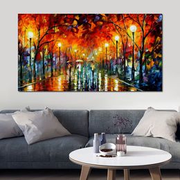 Modern Cityscapes Canvas Art Under The Lights Handcrafted Oil Paintings for Contemporary Home Decor