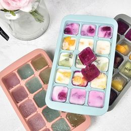 1pc, Silicone Mini Ice Maker Mold, Ice Cube Trays For Freezer With Spill-Resistant Removable Lid, Ice Cube Molds, 15 Grids Ice-Cube Tray