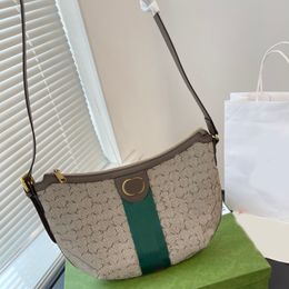 Half Moon Bags Fashion Shoulder Designer Brand Bag Totes 2023 Crossbody Luxury Handbags High Quality Bag Women Letter Purse Phone Wallet Canvas