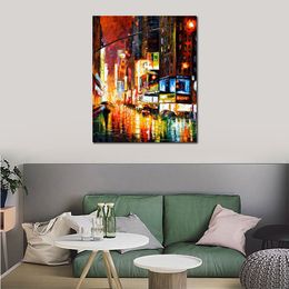 Famous Knife Painting on Canvas Times Square Hand Painted Serene Landscapes Modern Wall Art