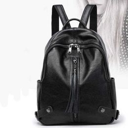 2023 Double swiss gear Shoulder bags Women's Cowhide Soft Leather Bag 2022 New Fashion Versatile Korean Travel Backpack