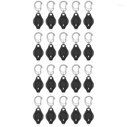 Keychains 20 Pack Mini Keychain Ultra Bright LED Key Ring Light Torch Black