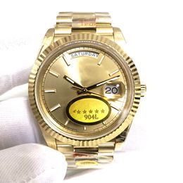 6 Style Real Po Yellow Gold Watch 904L Steel Men 40mm Date Champagne Roman Dial White Black Automatic Bracelet V12 Luminous Cal296a