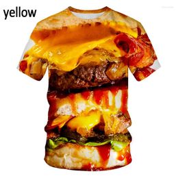 Men's T Shirts 2023 Summer Fashion Men's Hip Hop Funny Food 3D Printing Casual Shirt