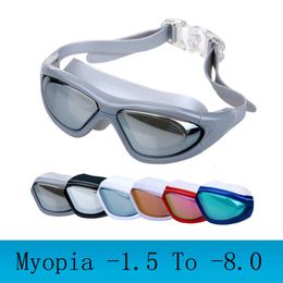 goggles Myopia Swimming Goggles Large Frame Professional Swimming Glasses Anti Fog Arena Diopter Swim Eyewear Natacion Water Glasses 230617