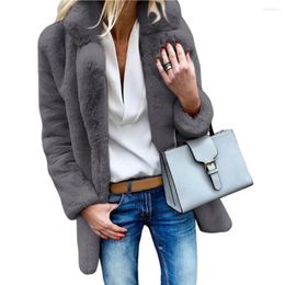 Women's Jackets Loose Women Overcoat Winter Solid Color Long Pattern Plush Fluffy Cozy Furry Thicken Coat Jacket For Outdoor