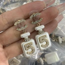 Fashion earrings Pearl-set gem eardrop Alphabet Valentine's Day gift Street pop Simple stud earrings