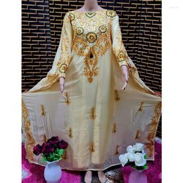 Ethnic Clothing Gold Kaftans Farasha Abaya Dress In Dubai Morocco Very Fancy Long European And American Fashion Trend