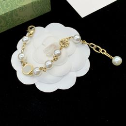 Women Charm Bracelets Pearl Chain Bracelet Designer Gold Jewellery Cuff Classic Bangle Diamond Beaded Charm Jewlery Wedding 236132c designer bracelet women