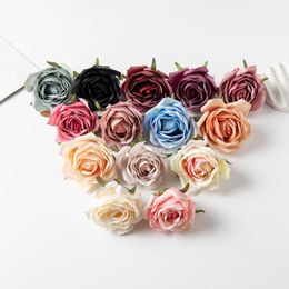 Dried Flowers 100PCS Artificial Wholesale Wedding Garden Roses Christmas Decorations for Home Fake Plants Silk Heads