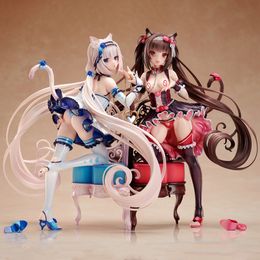 Toy Figures Native Nekopara Chocola Vanilla Azuki Coconut PVC Action Japanese Alphamax Anime Figure China Dress Edition Model Toys 240308