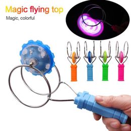 Spinning Top Magnetic Colorful Luminous Gyroscope LED Lights Show Fun Sports Toys Rotating Handle Childrens Classic Toy Gifts 230615