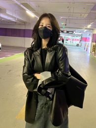 Women's Leather Online Celebrity | Watch A Movie Suit Fashion Lapel Women's Coat In Early Spring Of .