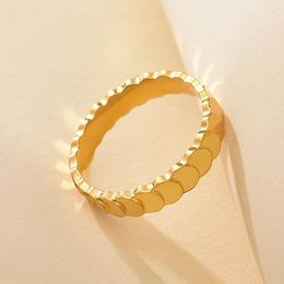 Wedding Rings 2023 Minimalis Fish Scale Titanium Steel Ring Woman Designer 316L Stainless Waterproof Gift Wholesale For Women