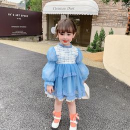 Girl Dresses Mesh Kawaii Wedding Dress Long Sleeve Kids For Girls Baby Autumn Birthday Princess Party Vestidos