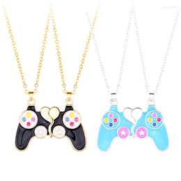 Pendant Necklaces Colorful Game Console Handle Magnet Friends Necklace Chain Cute BFF Friendship Jewelry Charm For Kids