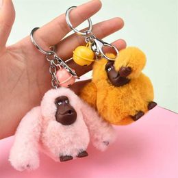 Keychains Creative cute gorilla plush doll key chain monkey couple students bag pendant gift G22102658588301569
