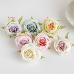 Dried Flowers 10PCS Artificial Christmas Decorations for Home Wedding Garden Fake Roses Bride Brooch Diy Wreath Gifts Candy Box