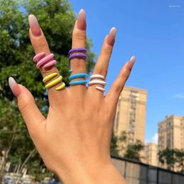 Cluster Rings Ins Colourful Oil Dripping Ring Snake Shaped Winding Copper Gold Plated High Quality Adjustable Open Simplicity