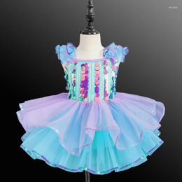 Stage Wear Children Tutu Ballet Dance Dress Professional Girls Kids Ballerina Costume Sequins Performance Clothes Cake Skirt