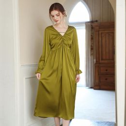 Women's Sleepwear Women's Sexy Long Nightgown Retro Intimate Home Dress V-Neck Nightdress Full Sleeve Pijamas Spring Summer Loose