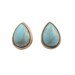 Charm Europe And The United States Big Brand Highgrade Phnom Penh Turquoise Water Drops Geometric Earrings Korean Version Of Tempera Dhd2H