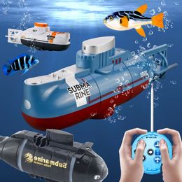 ElectricRC Boats 2023 Birthday Gifts 24G Remote Control Mini Submarine Electric Boat 6 Channel Wireless Diving Model 230616