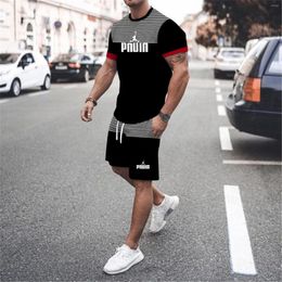 Men's Tracksuits 2023 Men Summer Short Sleeve Two Piece Set T-Shirt And Pants Sportswear Outdoor Sports Suit Jogging