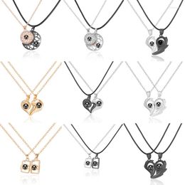 Pendant Necklaces 1 Pair Magnetic Couple Necklace Heart Shape Opposites Attracting Jewelry Gift For Lover D88