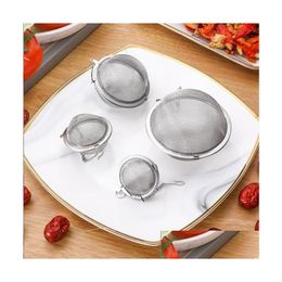 Tea Strainers Stainless Steel Infuser Teapot Tray Spice Strainer Herbal Philtre Teaware Accessories Kitchen Tools Drop Delivery Home Dhmue