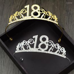 Hair Clips 18 Years Old Rhinestone Tiaras Headbands For Birthday Princess Crown Cake Prom Party 25 40 50 60 Bridal Wedding Jewelry