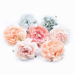 Dried Flowers 5PCS 8CM Silk Peony Decorative Wreaths Household Products Needlework Home Decor DIY Gifts Artificial Wall