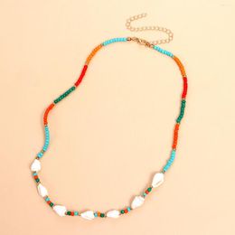 Pendant Necklaces Bohemian Colourful Rice Beads Conch Necklace For Women Simple Versatile Handmade 2023 Jewellery Accessories Wholesale