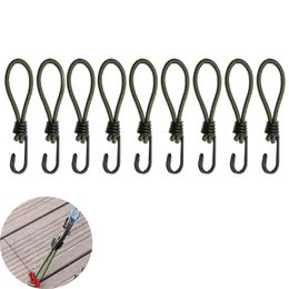 Outdoor Gadgets 5101520pcs 15cm Tent Elastic Rope Cord with Hook Camping Fixation Stretch Accessories 230617