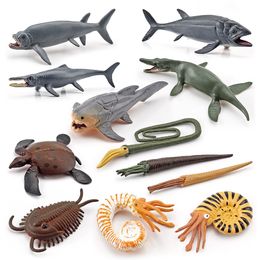 Action Toy Figures 12 PCS Realistic Mini Ancient Marine Animal Model Prehistoric Cambrian Sea Creature Figurines Educational Science set 230617