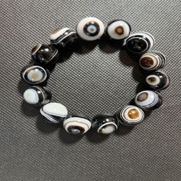 Strand 1Pcs Custom Jewelry Natural Crystal Raw Stone Polishing Eye Outer Mongolian Gobi Bracelet 16-20Mm