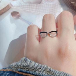 Cluster Rings 2023 Trendy Cute Glasses Ring Multiple Minimalist Adjustable Bohemian Finger Jewellery Accessories For Woman Girls