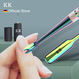 Cuticle Pushers KK Cuticle Remover Dead Skin Pusher Stainless Steel Nail Clippers Cleaner Trimmer Professional Art Manicure Tools Hand Foot Care 230616