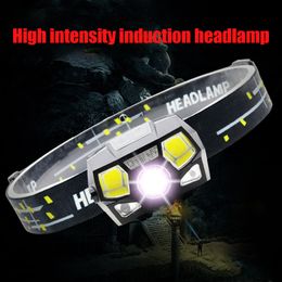 Headlamps Portable Powerful XPECOB LED Headlight Strong Lighting Outdoor Camping Fishing Waterproof Warning Head Torch Flashlight 230617