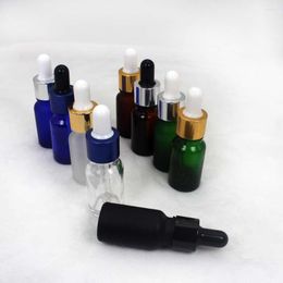 Storage Bottles 10ml Frosted Essential Oil Glass Dropper Empty Bottle Blue Green Amber Cosmetic Lotion Packaging Container