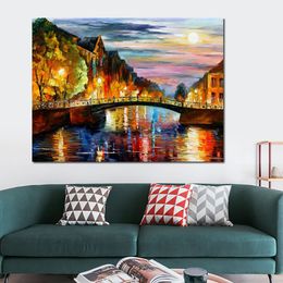 City Rhythms Wall Art on Canvas Street Petersburg Handcrafted Contemporary Painting for Entryway