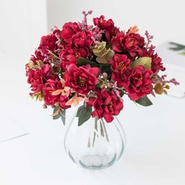 Dried Flowers Cheap Artificial for Silk Cherry Home Decor Wedding Bouquet Brooch Diy A Cap Christmas Garland