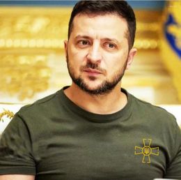 Men's T Shirts Ukraine Zelensky Shirt Men's Training Tactical Military Army Cross T-Shirt Ukrainian Emblem Logo Boy Gift Cotton