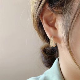 Hoop Earrings Classic Copper Alloy Smooth Metal Geometry For Woman Fashion Korean Jewelry Temperament Girl's Daily Wear
