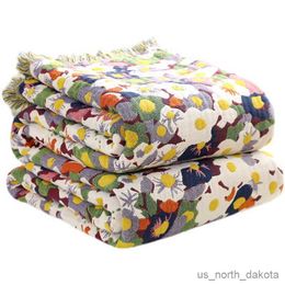 Blanket Delicate Flower Blanket Cotton 200*230 Double-sided for Home Travel 150*200 Style R230617