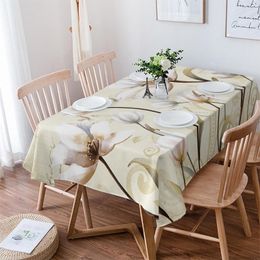 Table Cloth Rustic Vintage Tulips Flowers Tablecloth Waterproof Dining Rectangular Round Home Textile Kitchen Decoration