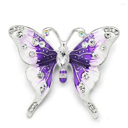 Brooches Dormon Exquisite Butterfly Beautiful Rhinestone Colorful Enamel Scarf Buckle For Women Brooch Pins DZ045