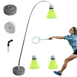 Badminton Shuttlecocks SinglePlayer Rebound Trainer Stretch Robot Racket Training SelfStudy Practise Machine Stroking 230616