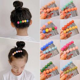 Hair Clips Barrettes Sarongs Colorful Balls Beaded Comb Hair Ornaments Headgear For Girls Hair Brushes Hair Pins Tuck Metal Combs Hair Accessories For Kids