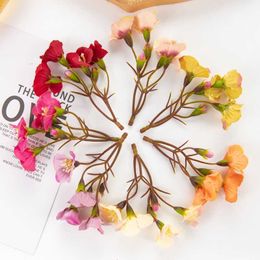 Dried Flowers 100PCS Artificial Needlework DIY Candy Box Christmas Decoration for Home Wedding Bouquet Bridal Silk Hydrangea Wholesale